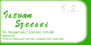istvan szecsei business card